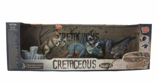 Dinosaurios Cretaceous T-rex 4 Figuras Playset 10 En Caja
