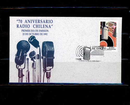 Sellos Postales De Chile. 70 Años Radio Chilena.