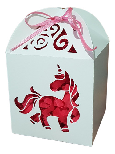 10 Cajas Caladas Unicornio Personalizada Souvenirs  