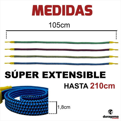 Imagen 3 de 7 de Zuncho Tensor Elastico 1,05m Grueso Paquetes Moto Auto