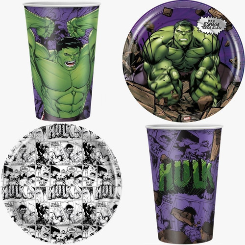 Copos E Pratos Incrível Hulk - Embalagens Promocionais