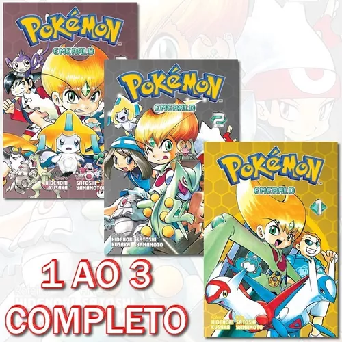 Mangá Pokémon Emerald volumes 1, 2, 3 Coleção Completa - Livros e