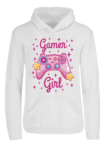 Sudadera Gorro Gamer Girl - Video Juegos - Control Rosa