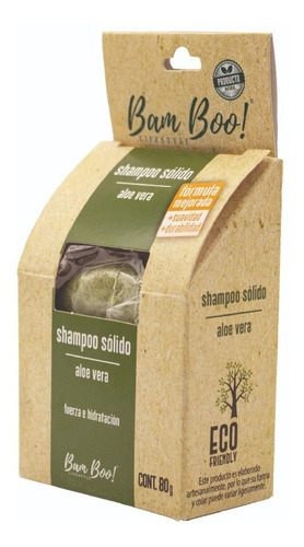 Imagen 4 de 9 de Shampoo Sólido Artesanal Aloe Vera 80 Gr Bam Boo! Lifestyle