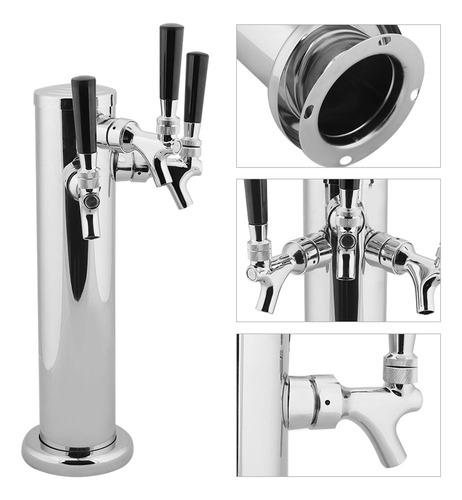 Stainless Steel Draft Beer Dispenser With Tri