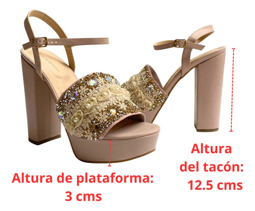 Imagen 5 de 8 de Zapatilla Mujer Fiesta Felipe Rentería Plataforma Tacón