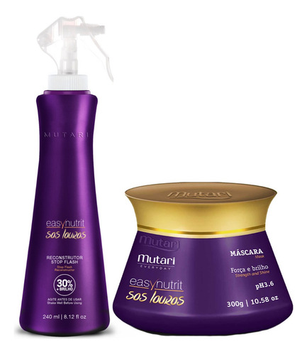 Kit Sos Louros Mutari Máscara + Reconstrutor Stop Flash