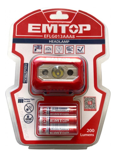 Linterna De Cabeza Tipo Minero Emtop 200 Lumenes 3aaa