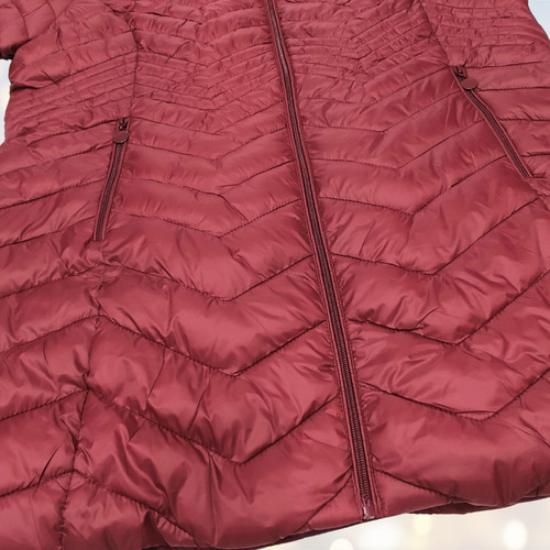 Campera Talla Grande Inflable Larga Piel Capucha Desmontable