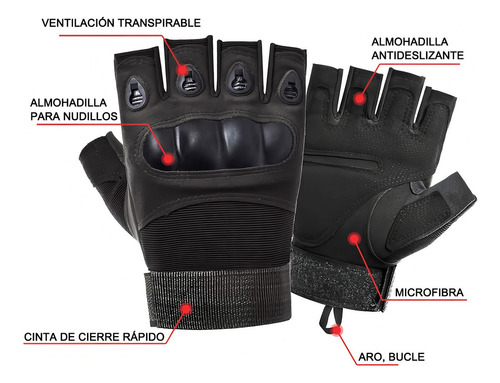 Guantes Tacticos Militar Medio Dedo Motocicleta Y Bicicleta