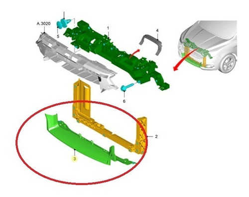 Imagen 5 de 5 de Panel Inferior Del De Radiador Aire Motor Ford Ka 16/- Orig