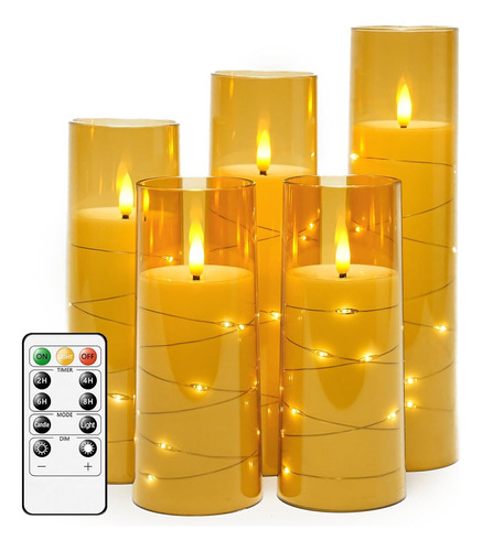 Velas Sin Llama, Funcionan Con Pilas, 5 Velas Led Acrílic