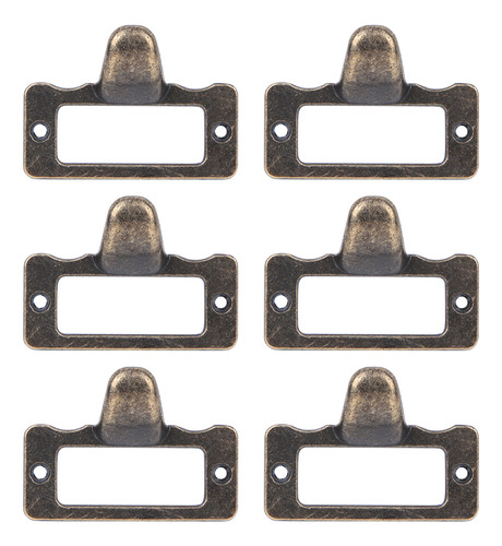 Portaetiquetas De Metal, 6 Piezas, Tiradores De Bronce, Marc