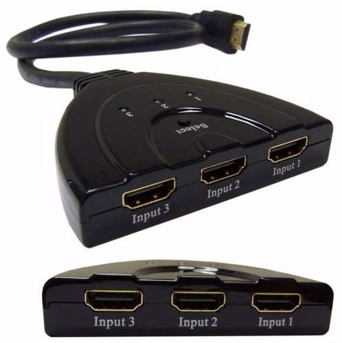 Pack X2 Switch Hdmi 3 Puertos X1 Con Cable