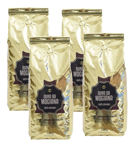 4 Pacotes Café Gourmet Em Grão Ouro Da Mogiana 500g