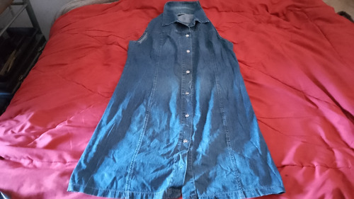 Vestido Marca Chavini De Jean Color Azul  Para Dama Talle L