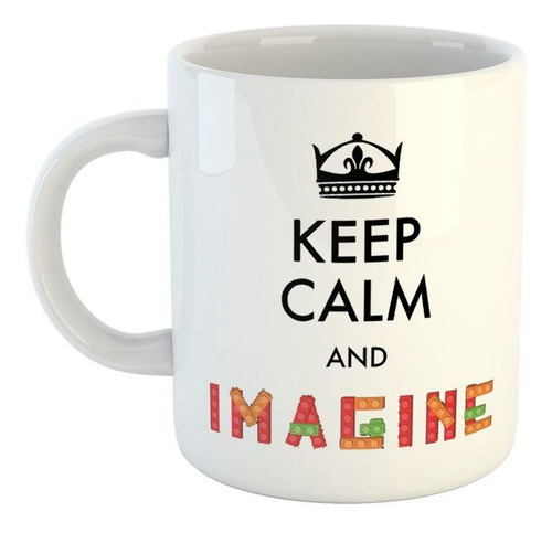 Taza De Ceramica Frase Keep Calm And Imagine Mantenga La