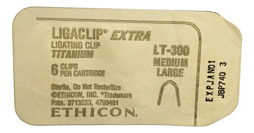 Ligaclips Extra De Titanio Lt 300 Ethicon