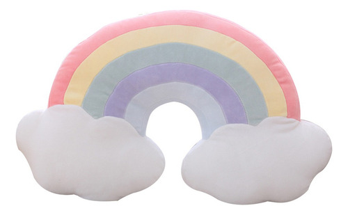 Almohada De Peluche Con Diseño De Nube Y Arcoíris, 1