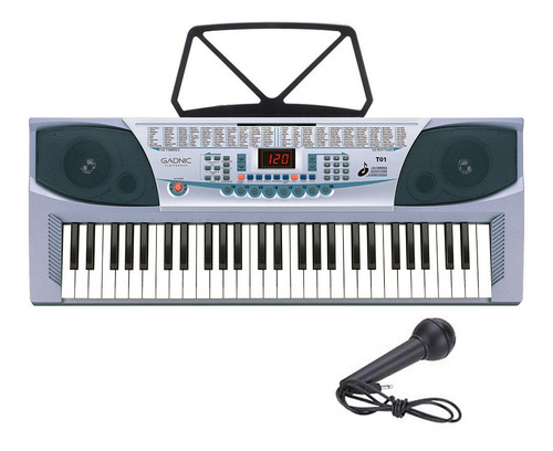 Imagen 3 de 3 de Órgano Eléctrico Musical Gadnic T01 54 Teclas 100 Ritmos 8 Percusiones 4 1/2 Octavas