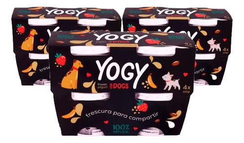 Pack Yogy Helado De Yogurt Para Perritos Barker Natural X12
