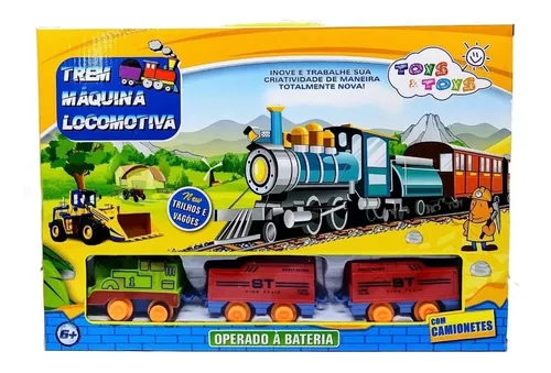 Trenzinho De Brinquedo Locomotiva Trem Miniatura De Ferro - Amoria - Trem  de Brinquedo - Magazine Luiza