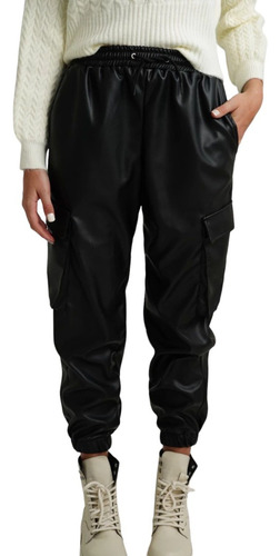 Pantalon Babucha Engomado Negro