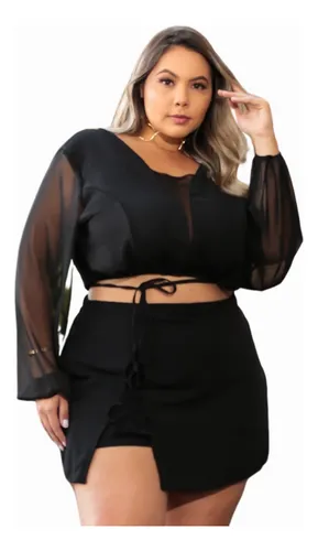 Conjunto de hotsell festa plus size
