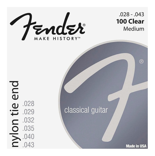 Imagen 1 de 5 de Encordado Fender Guitarra Criolla / Clásica Cuerdas Nylon