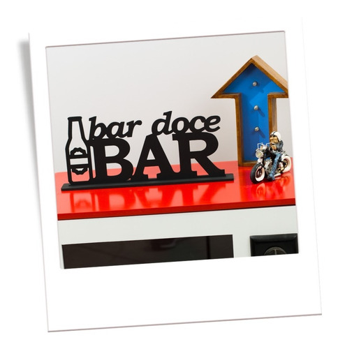 Palavra Decorativa Com Base - Bar Doce Bar - 18 X 45 X 6 Cm