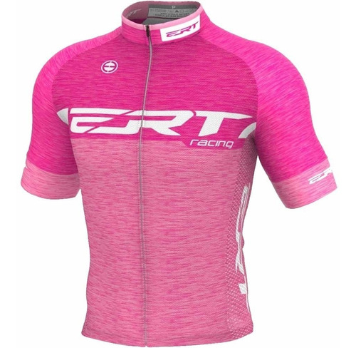 Camisa Ert New Elite Racing Rosa E Branca Ciclismo Feminina