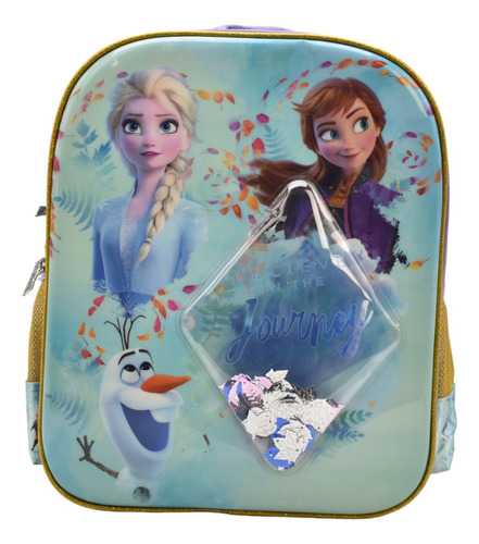 Mochila Frozen Anna Y Elsa Believe In The Journey Estampado Kinder 161112 Ruz 