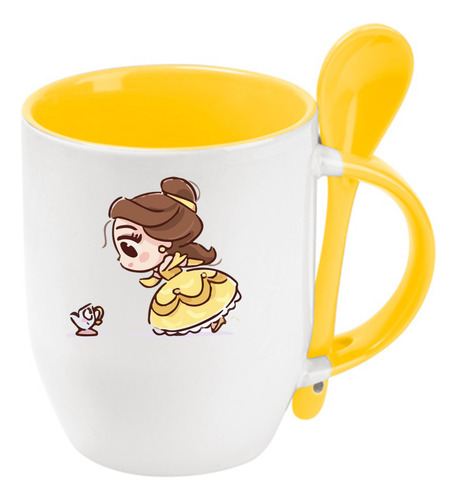 Taza Princesa Bella Disney Con Cuchara