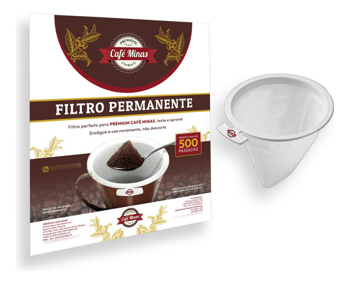 Filtro 103 Coador Café Pano Sintético Reutilizável 500 Vezes
