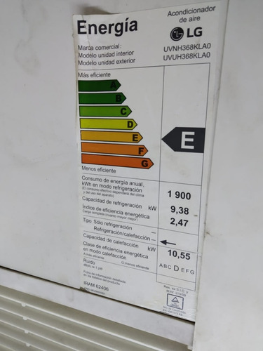 Aire Acondicionado Pisotecho 13000 LG Uv-h368kla0 Friocalor