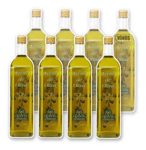 Aceite Oliva Extra Virgen Pasrai 1 Litro X8 Unidades Vidrio