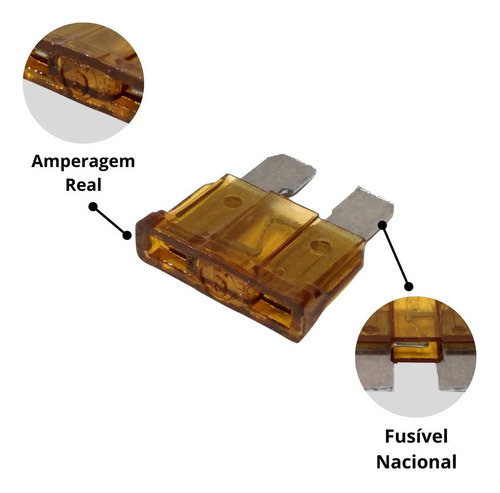10 Porta Fusível Automotivo Lâmina 2,5mm E 10 Fusiveis 5a