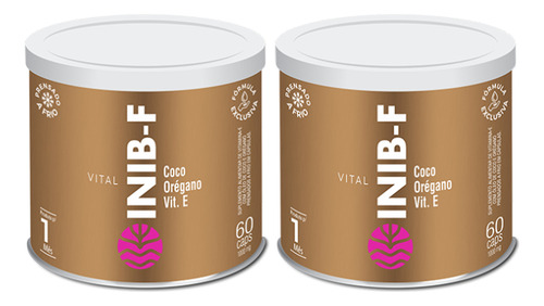2x Vital Inib-f Vitamina E Óleo De Coco 60 Cápsulas