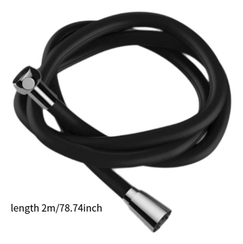 Manguera De Ducha Extra Larga Antienrollamiento, Negro 2m