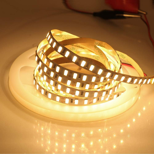 Rollo Luces Led Blanco Frio/cálido 2835 5mts 120 Leds/metro Luz Blanco cálido