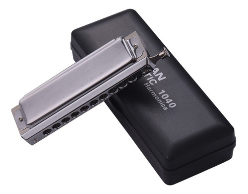 Swan Chromatic Harmonica 10 Agujeros 40 Tonos Plata Clave C