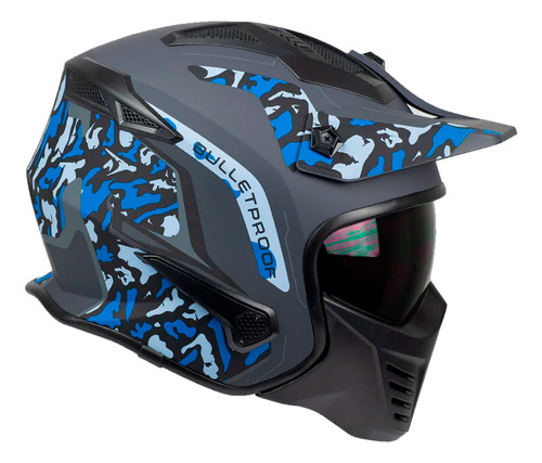 Casco Edge Kombat Mandibula Desmontable Visor Oscuro