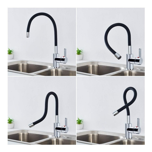 Imagen 5 de 7 de Griferia Cocina Canilla Monocomando Cuello Flexible