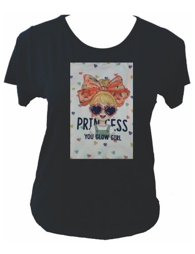 Blusa Plus Size Aplicação Em  Estampa Princess Tam. G9 E G10