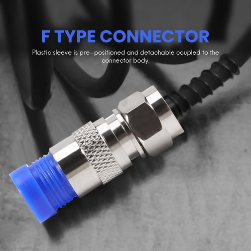 50 Conectores De Compresión Rg6, Cable Coaxial A Prueba Y