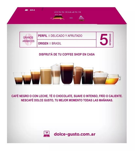 Cápsulas Nescafé Dolce Gusto Espresso por 16 Unidades