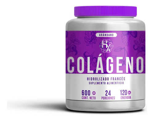 Colageno Hiddrolizado Frances Holix Lab 600gr 24 Servicios Sabor Arándano