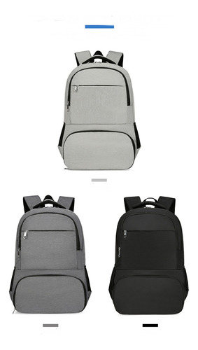 Mochila Para Laptop 15 Pulgadas 35l Antirrobo E Impermeable Gris Oscuro Liso