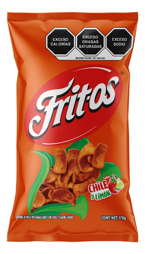 5 Pack Frituras Chile Y Limon Fritos Sabritas 180