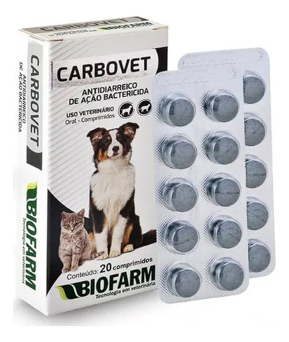 Carbovet Biofarm Antidiarreico E Bactericida- 20comprimidos